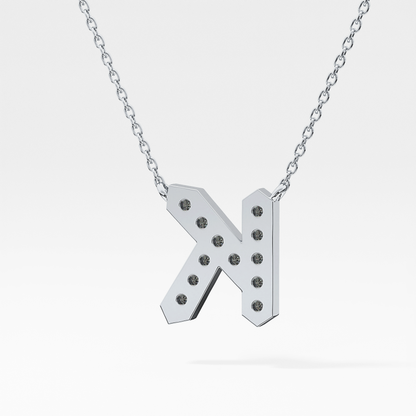 0.27 TCW Round Lab Grown Diamond K Initial Pendant Necklace