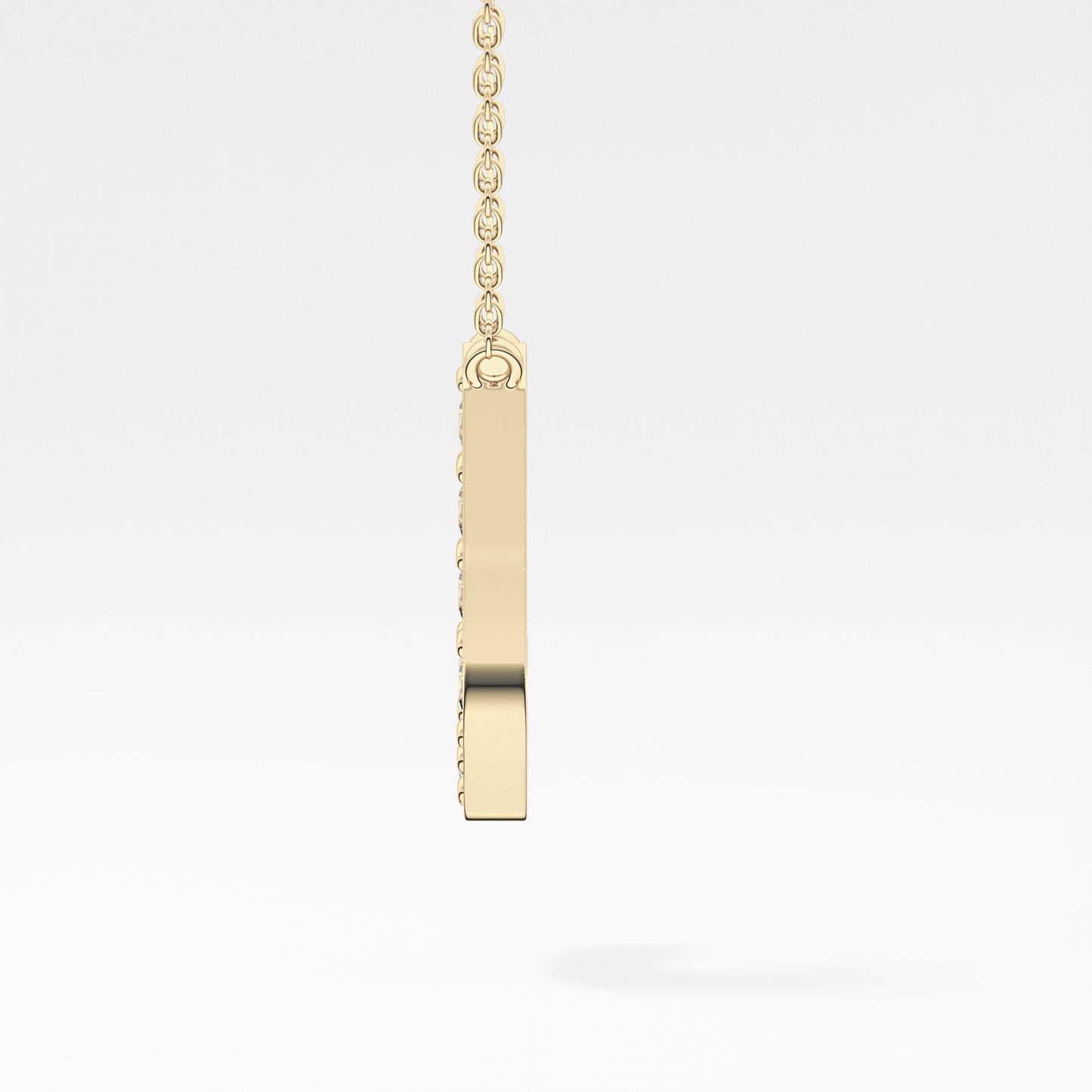 0.356 TCW Round Lab Grown Diamond J Initial Pendant Necklace
