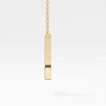 0.356 TCW Round Lab Grown Diamond J Initial Pendant Necklace
