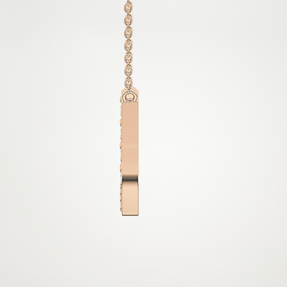 0.356 TCW Round Lab Grown Diamond J Initial Pendant Necklace