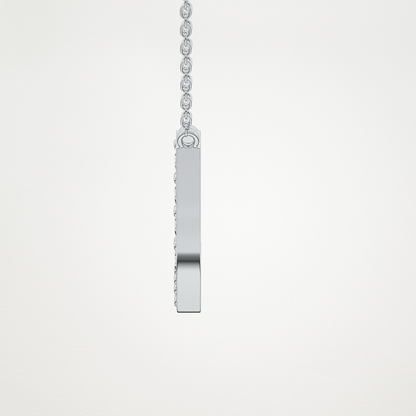 0.356 TCW Round Lab Grown Diamond J Initial Pendant Necklace