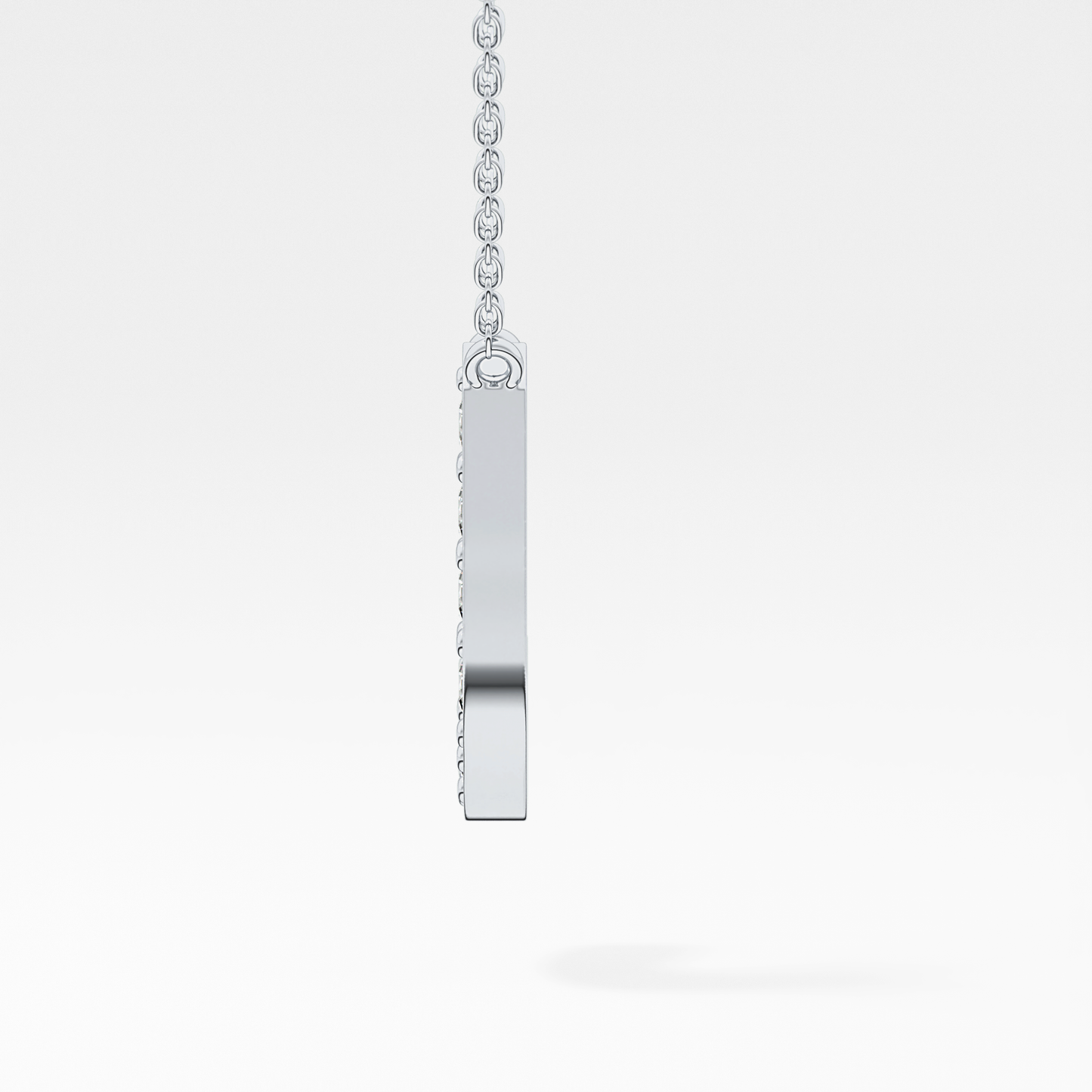 0.356 TCW Round Lab Grown Diamond J Initial Pendant Necklace