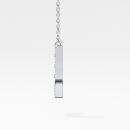 0.356 TCW Round Lab Grown Diamond J Initial Pendant Necklace