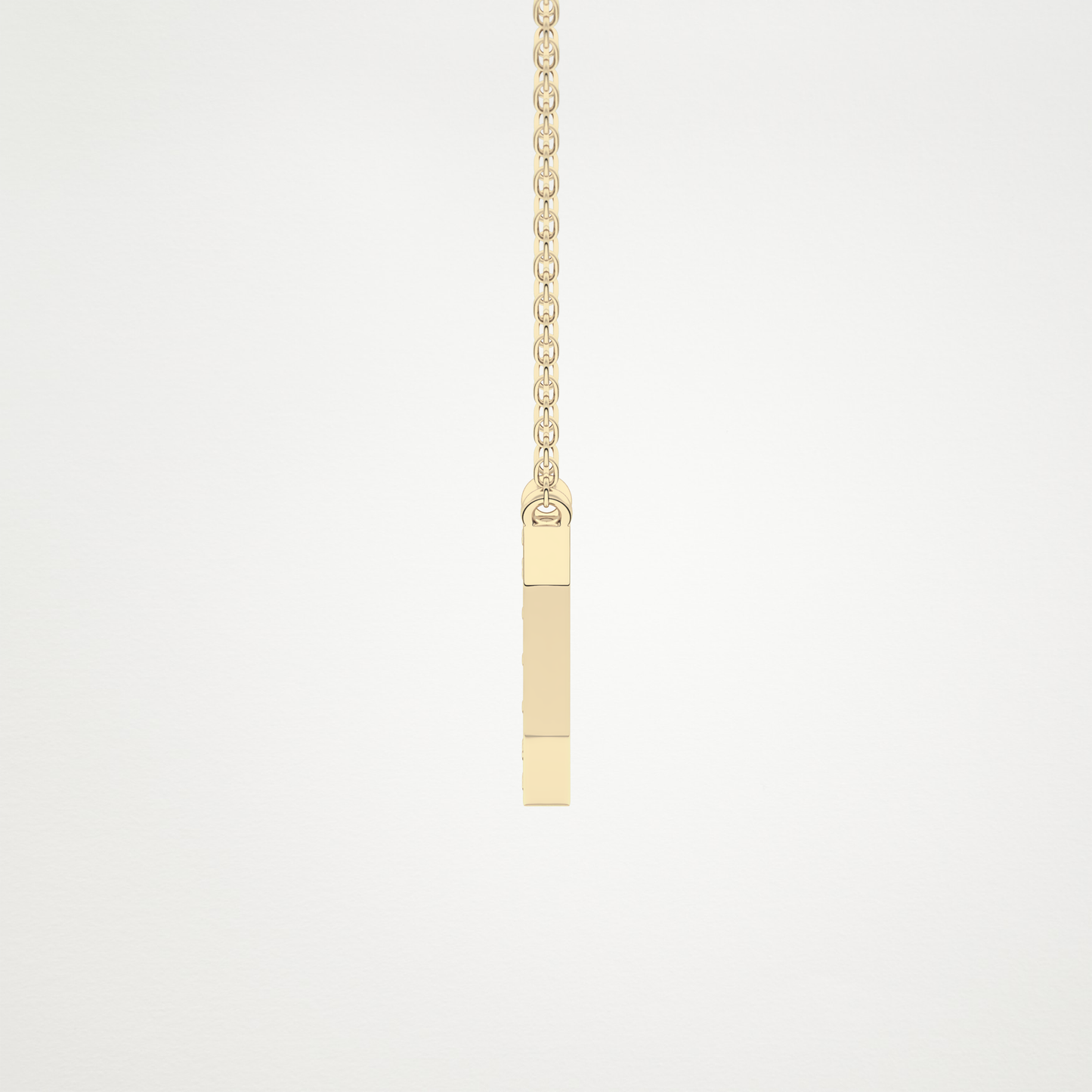 0.083 TCW Round Lab Grown Diamond I Initial Pendant Necklace