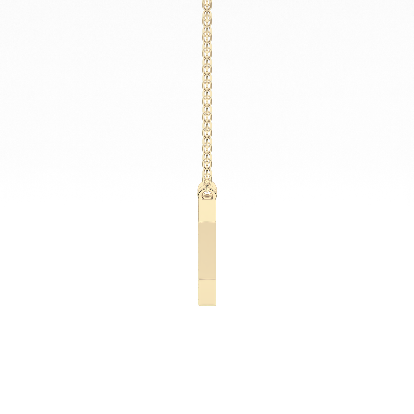 0.083 TCW Round Lab Grown Diamond I Initial Pendant Necklace