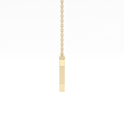 0.083 TCW Round Lab Grown Diamond I Initial Pendant Necklace