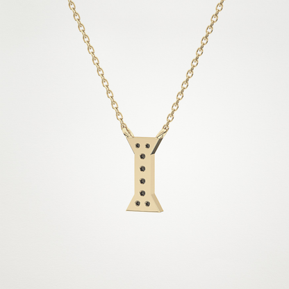 0.083 TCW Round Lab Grown Diamond I Initial Pendant Necklace