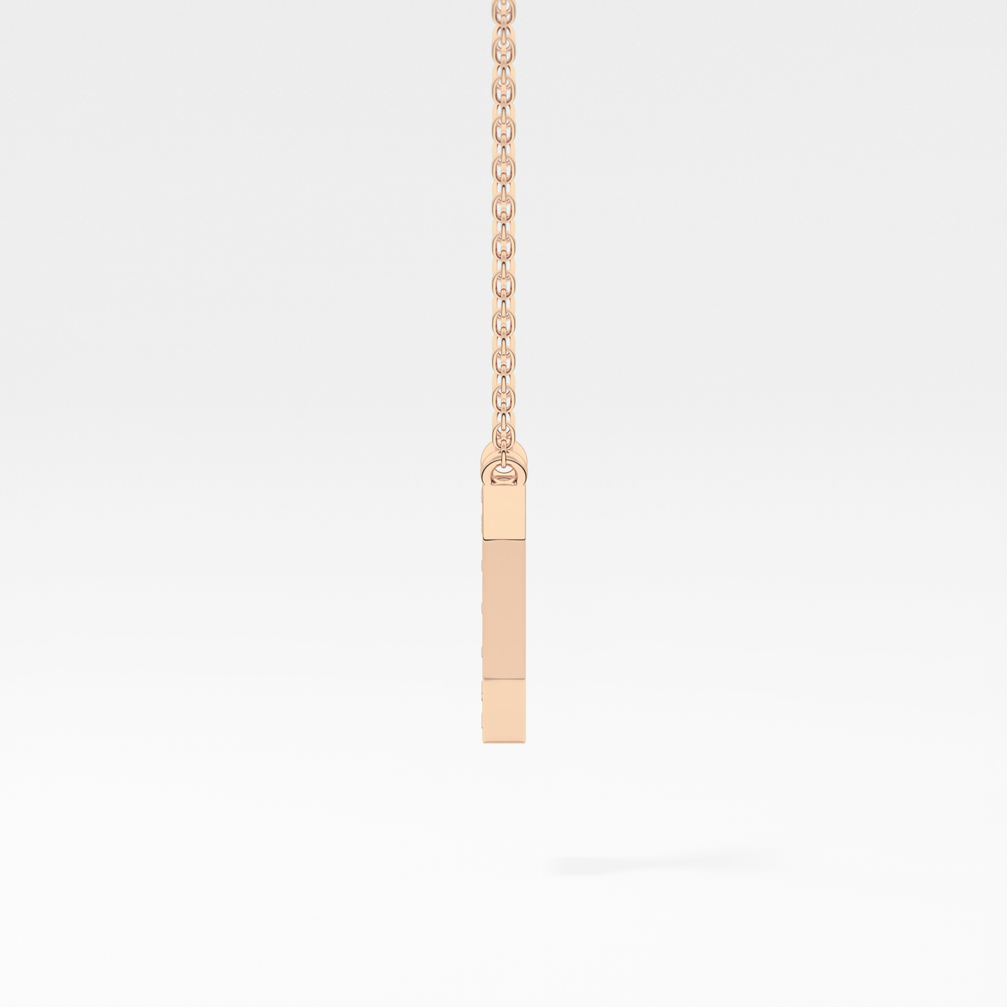 0.083 TCW Round Lab Grown Diamond I Initial Pendant Necklace