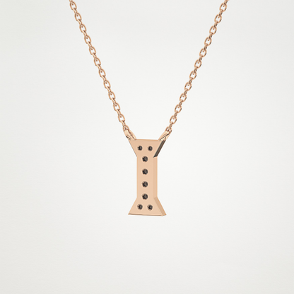 0.083 TCW Round Lab Grown Diamond I Initial Pendant Necklace