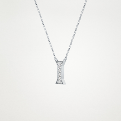0.083 TCW Round Lab Grown Diamond I Initial Pendant Necklace