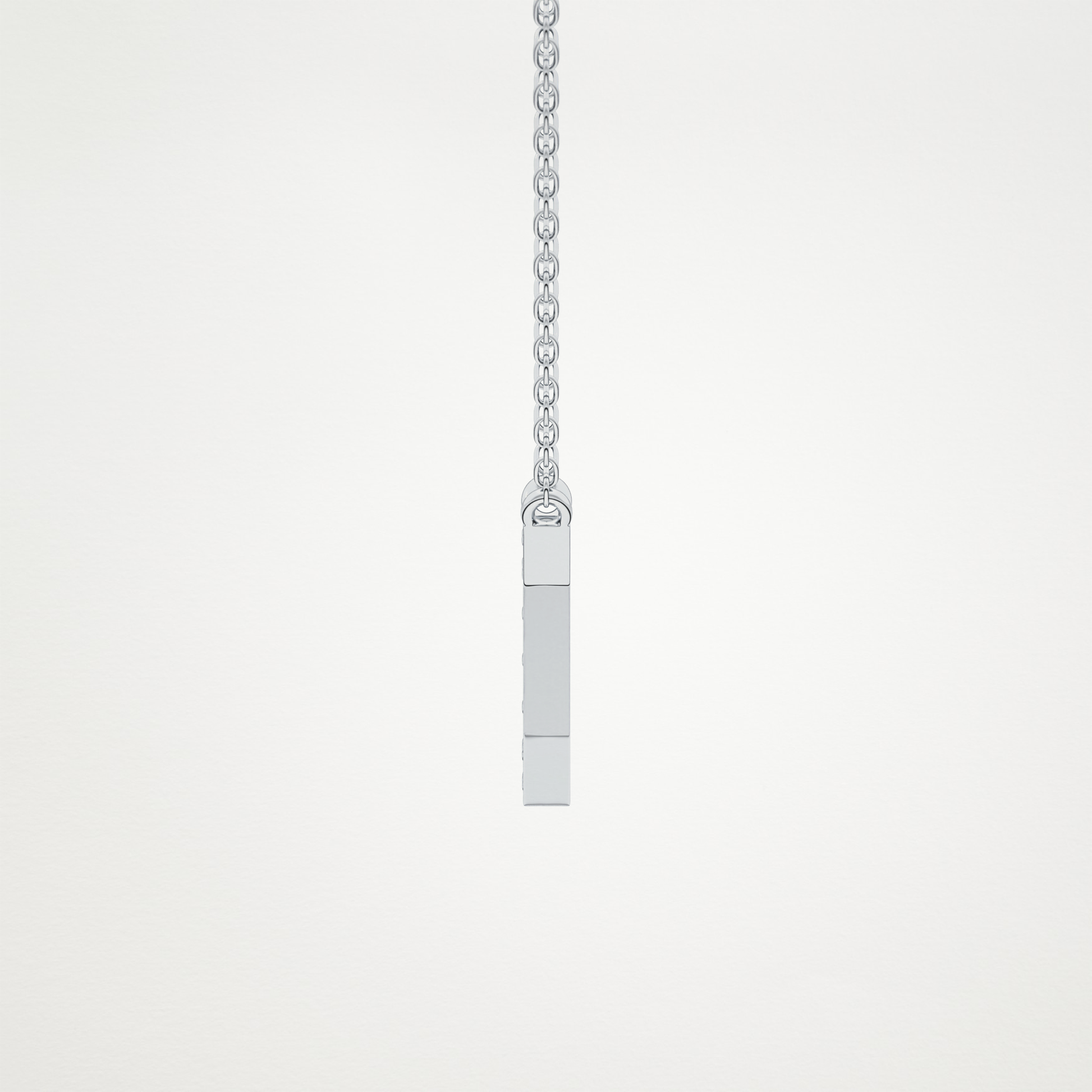 0.083 TCW Round Lab Grown Diamond I Initial Pendant Necklace