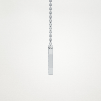 0.083 TCW Round Lab Grown Diamond I Initial Pendant Necklace