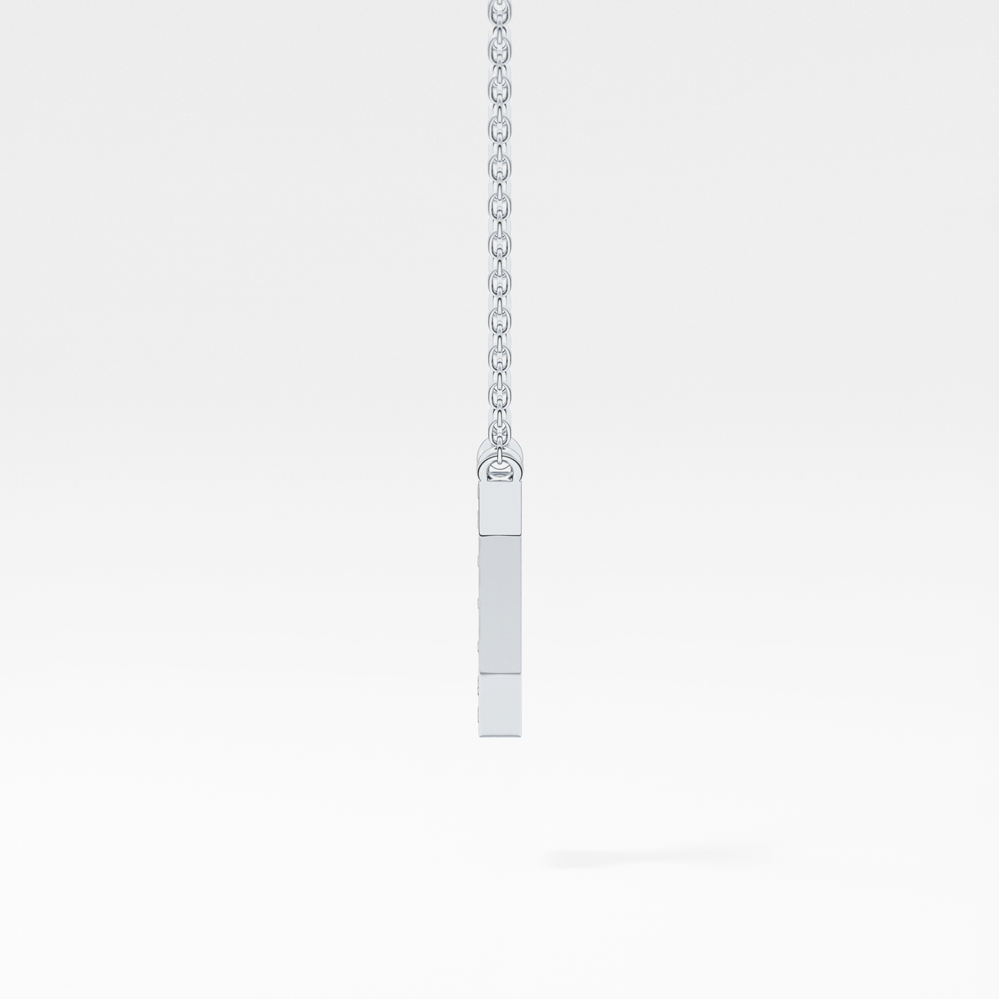 0.083 TCW Round Lab Grown Diamond I Initial Pendant Necklace