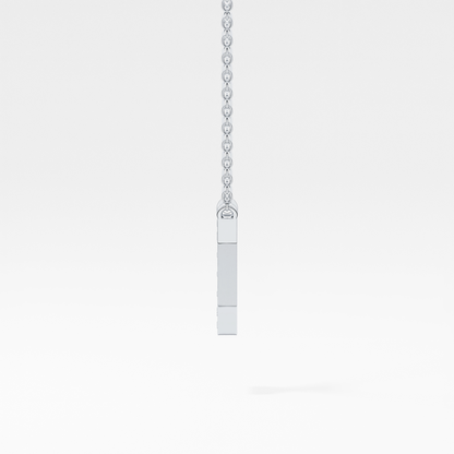 0.083 TCW Round Lab Grown Diamond I Initial Pendant Necklace