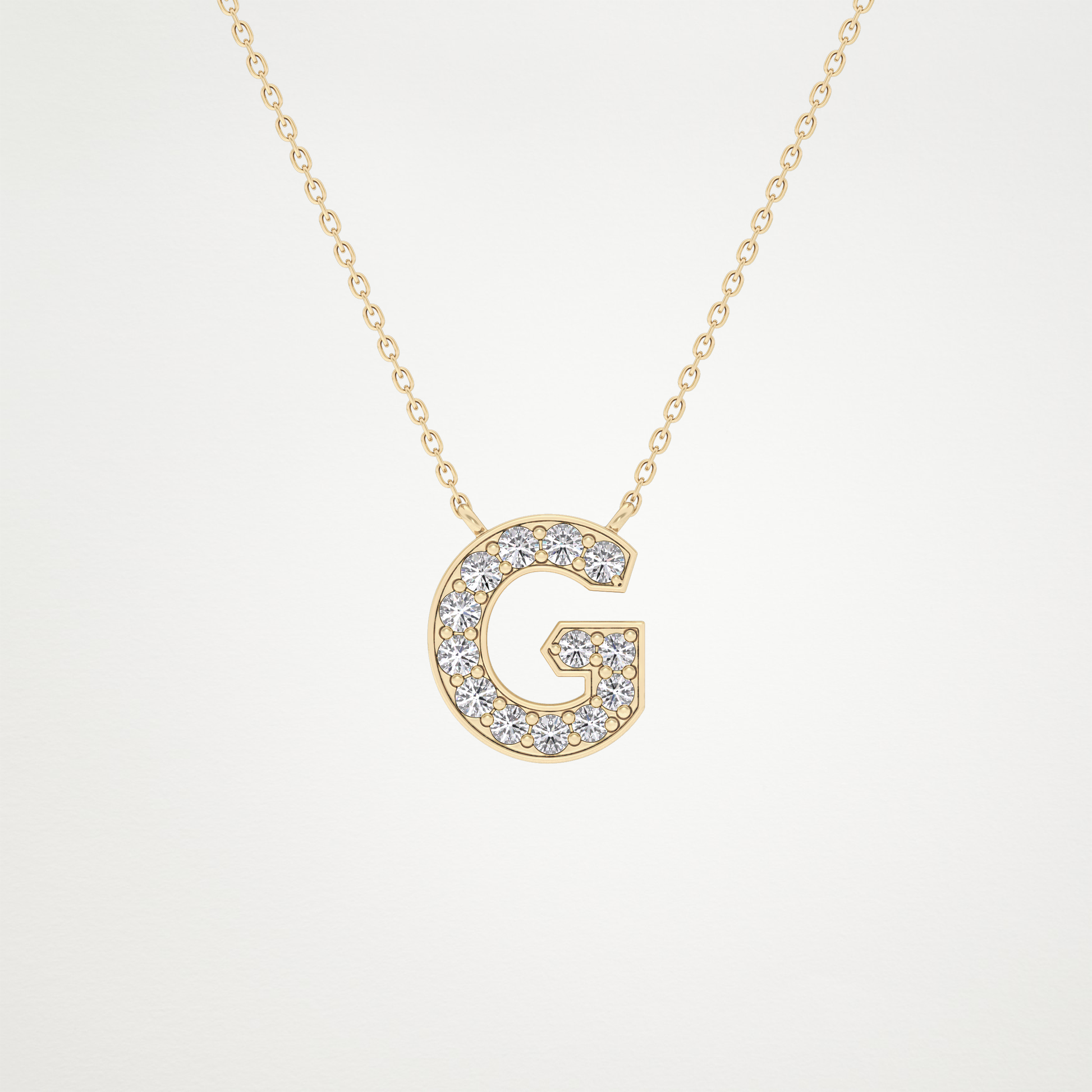 0.294 TCW Round Lab Grown Diamond G Initial Pendant Necklace
