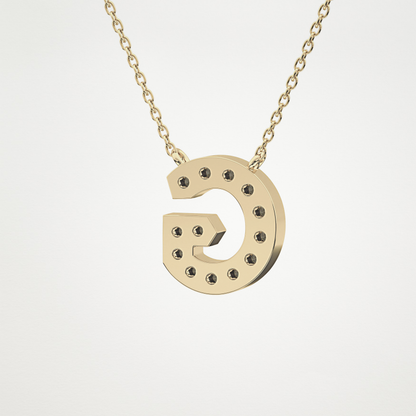 0.294 TCW Round Lab Grown Diamond G Initial Pendant Necklace