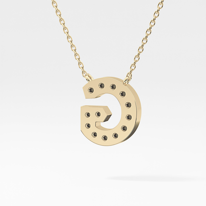 0.294 TCW Round Lab Grown Diamond G Initial Pendant Necklace