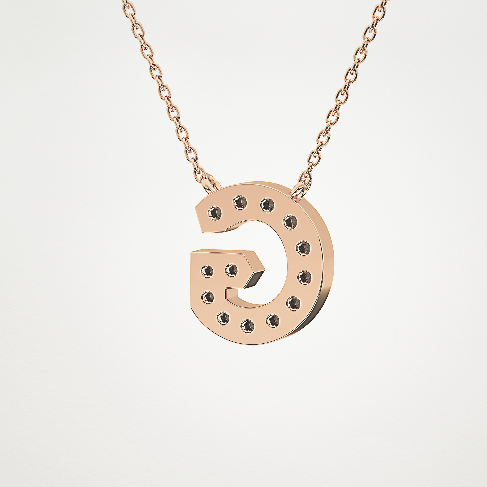 0.294 TCW Round Lab Grown Diamond G Initial Pendant Necklace