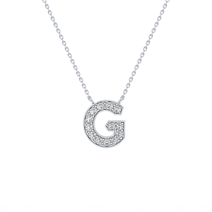 0.294 TCW Round Lab Grown Diamond G Initial Pendant Necklace