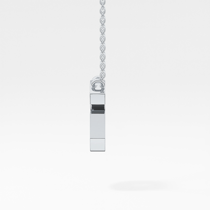 0.294 TCW Round Lab Grown Diamond G Initial Pendant Necklace