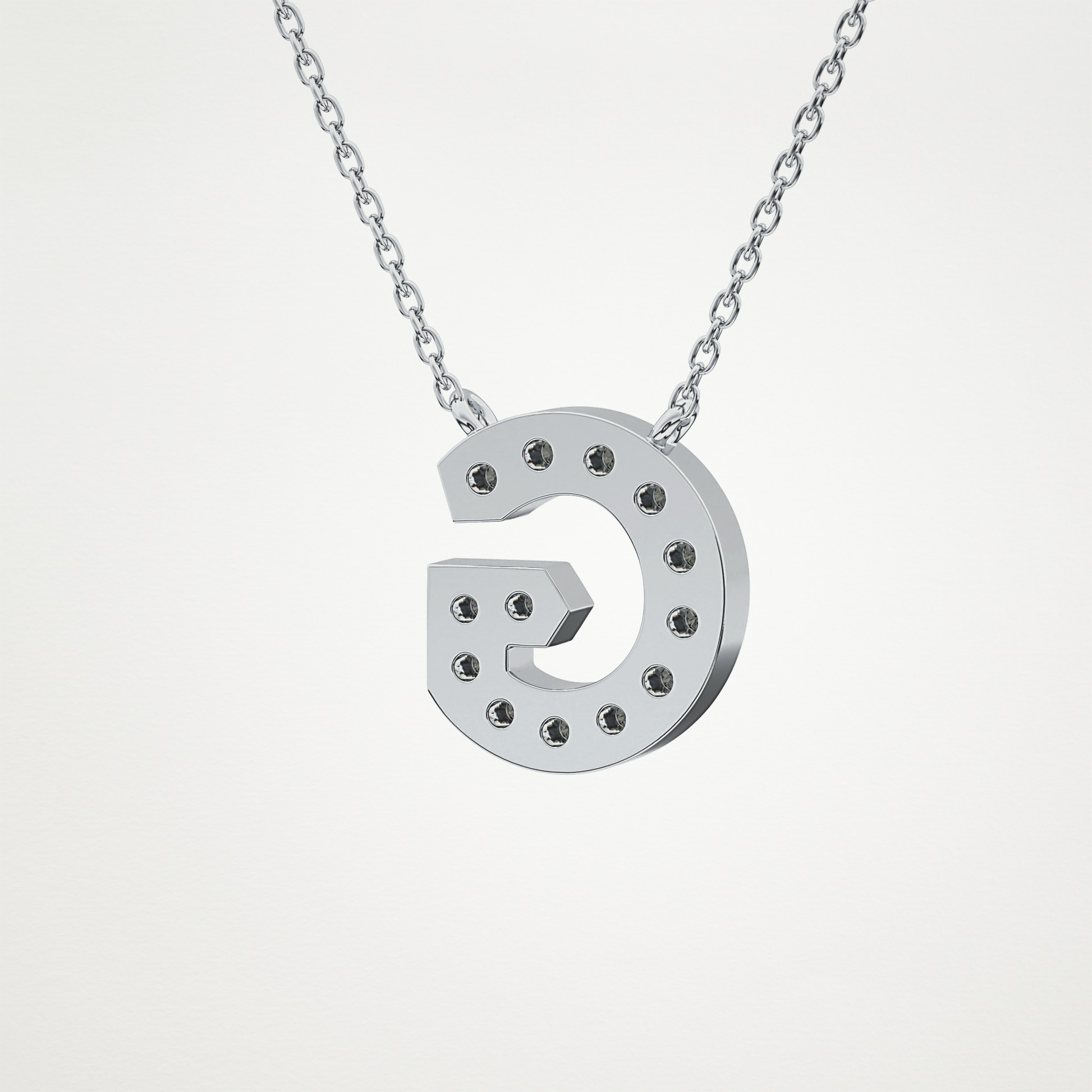 0.294 TCW Round Lab Grown Diamond G Initial Pendant Necklace