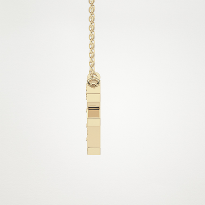 0.342 TCW Round Lab Grown Diamond F Initial Pendant Necklace
