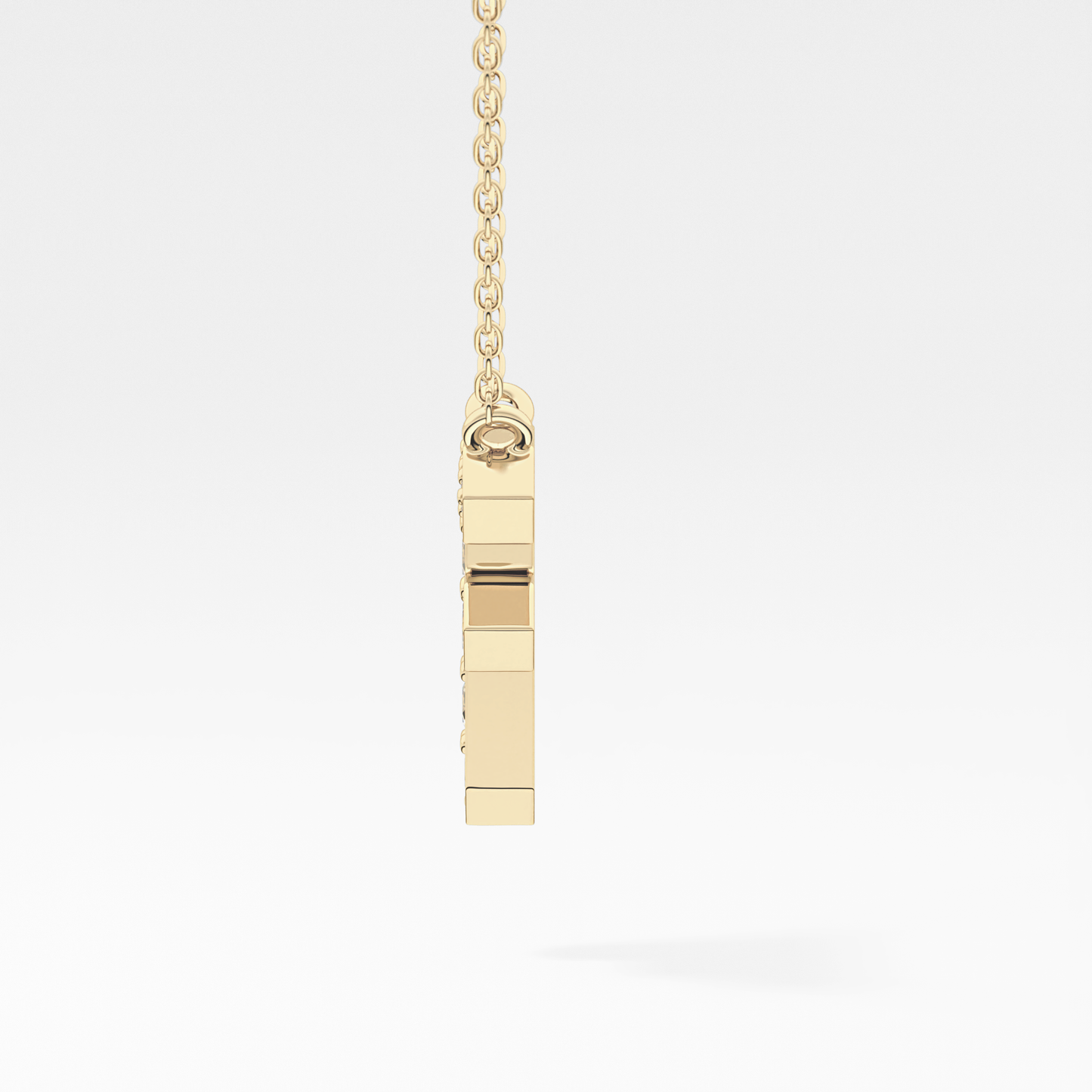 0.342 TCW Round Lab Grown Diamond F Initial Pendant Necklace