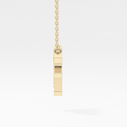 0.342 TCW Round Lab Grown Diamond F Initial Pendant Necklace