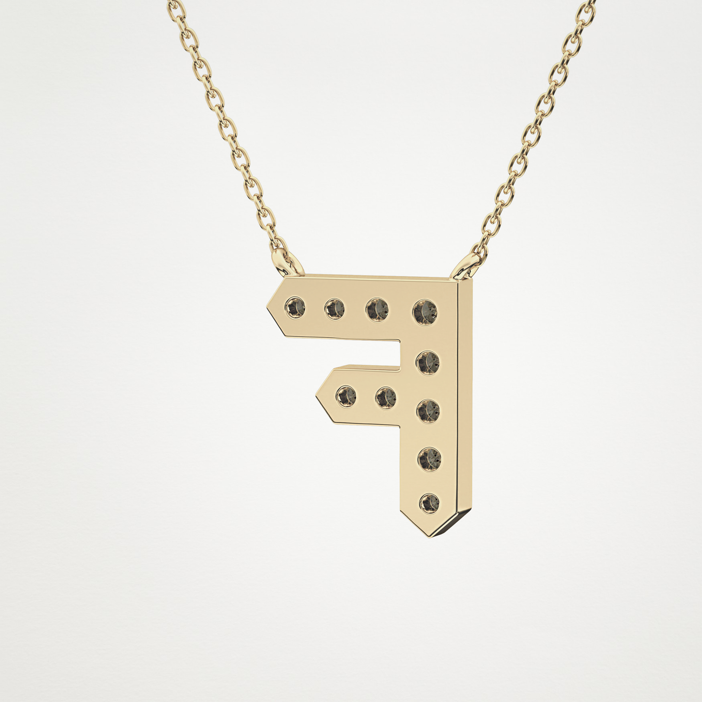 0.342 TCW Round Lab Grown Diamond F Initial Pendant Necklace