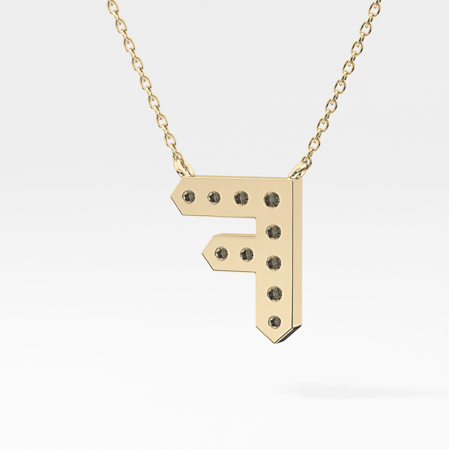 0.342 TCW Round Lab Grown Diamond F Initial Pendant Necklace