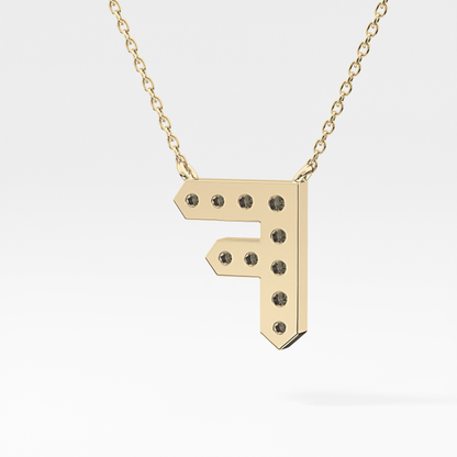 0.342 TCW Round Lab Grown Diamond F Initial Pendant Necklace
