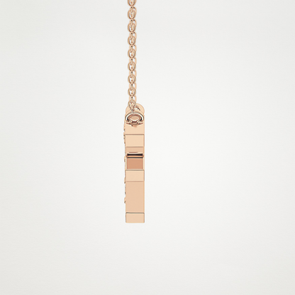0.342 TCW Round Lab Grown Diamond F Initial Pendant Necklace