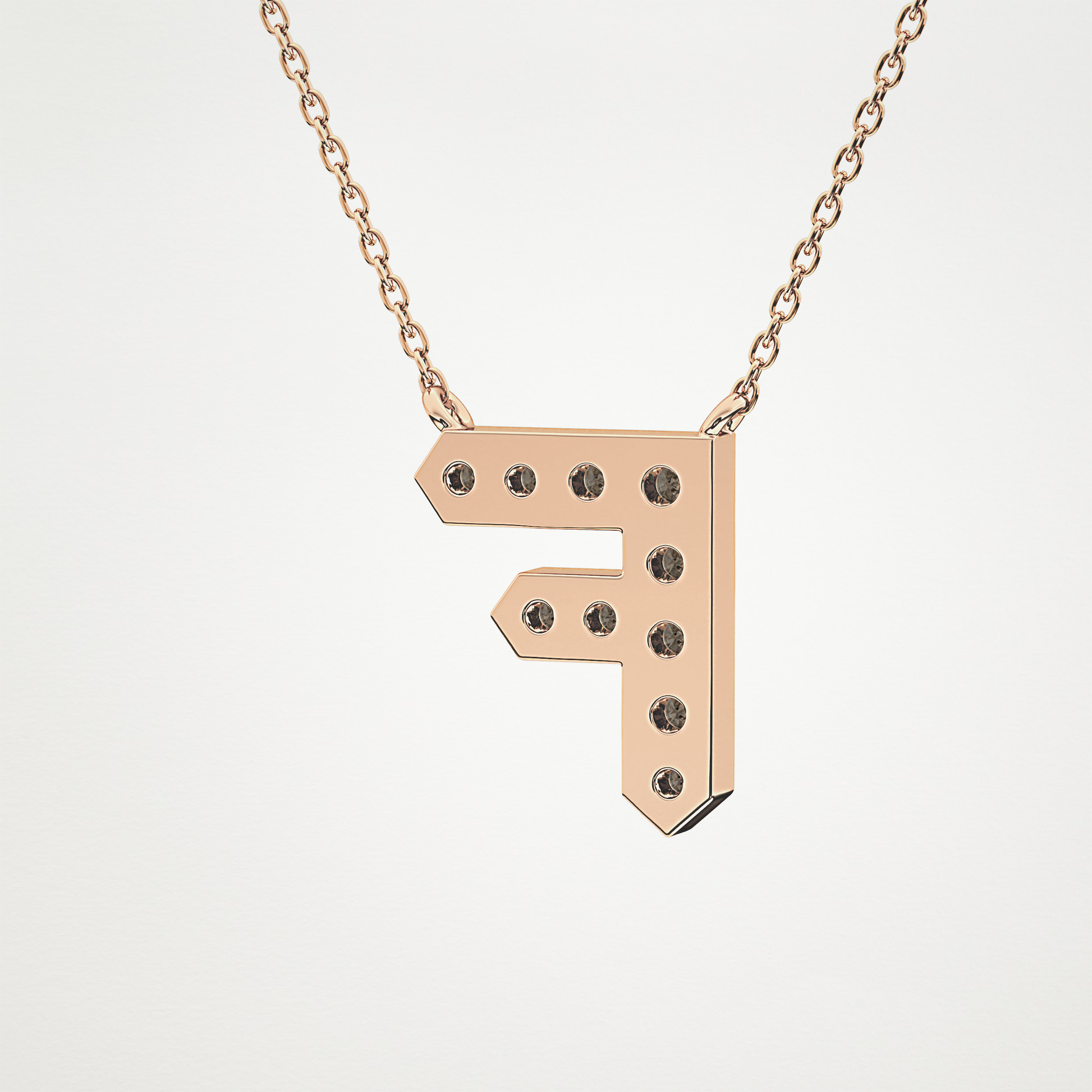 0.342 TCW Round Lab Grown Diamond F Initial Pendant Necklace