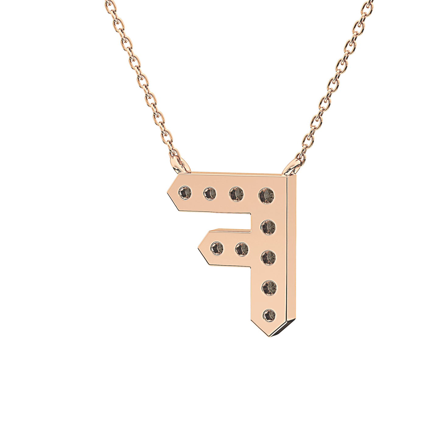 0.342 TCW Round Lab Grown Diamond F Initial Pendant Necklace
