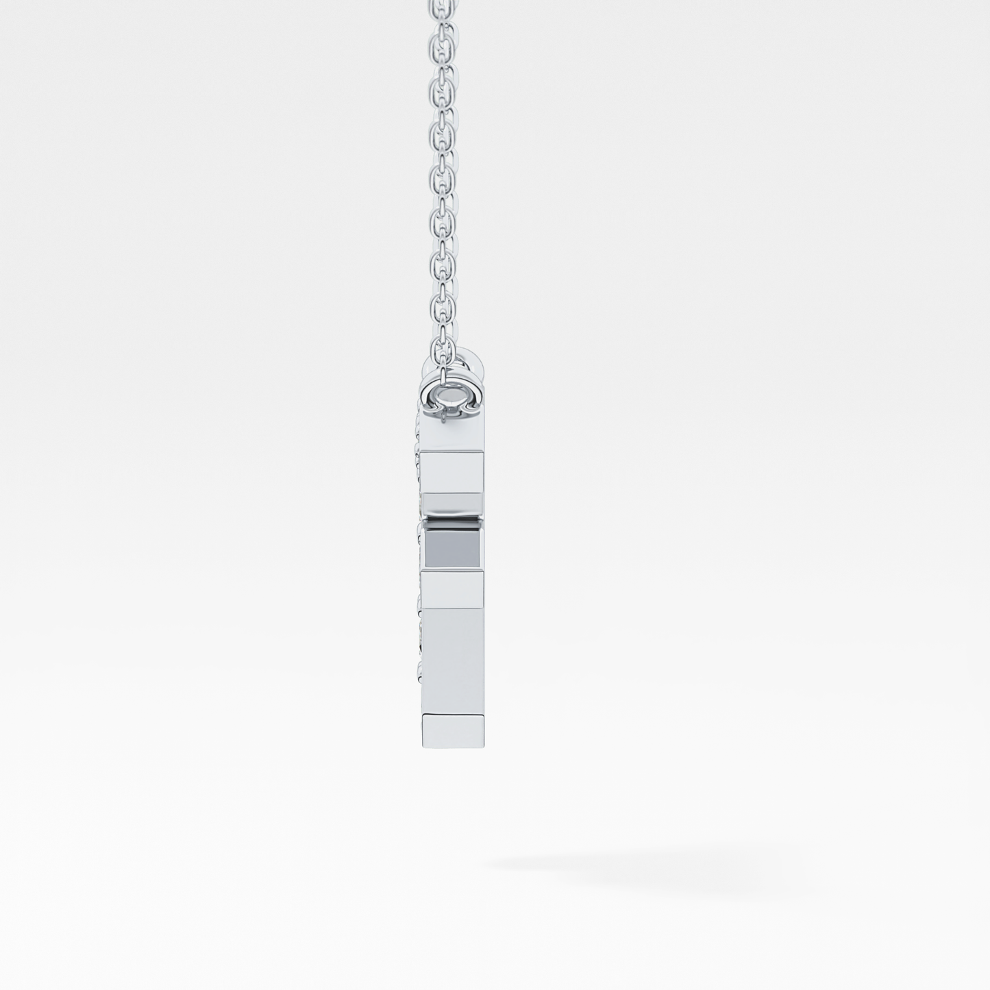 0.342 TCW Round Lab Grown Diamond F Initial Pendant Necklace