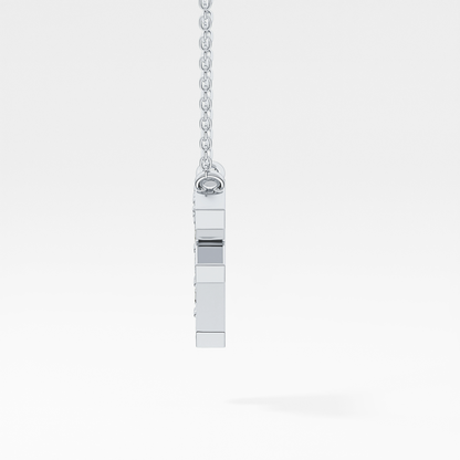 0.342 TCW Round Lab Grown Diamond F Initial Pendant Necklace