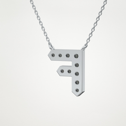 0.342 TCW Round Lab Grown Diamond F Initial Pendant Necklace
