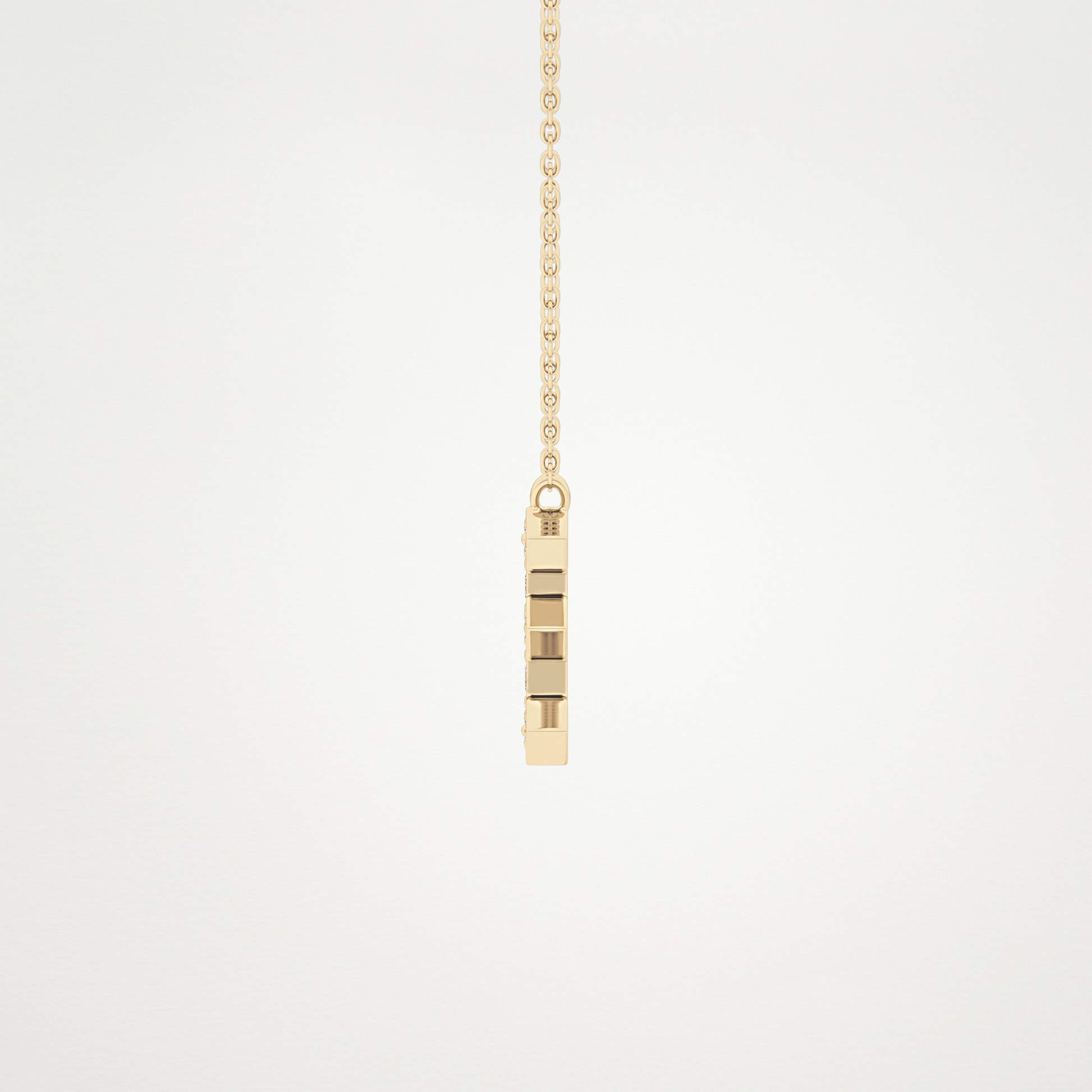 0.385 TCW Round Lab Grown Diamond E Initial Pendant Necklace