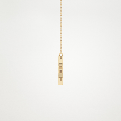 0.385 TCW Round Lab Grown Diamond E Initial Pendant Necklace