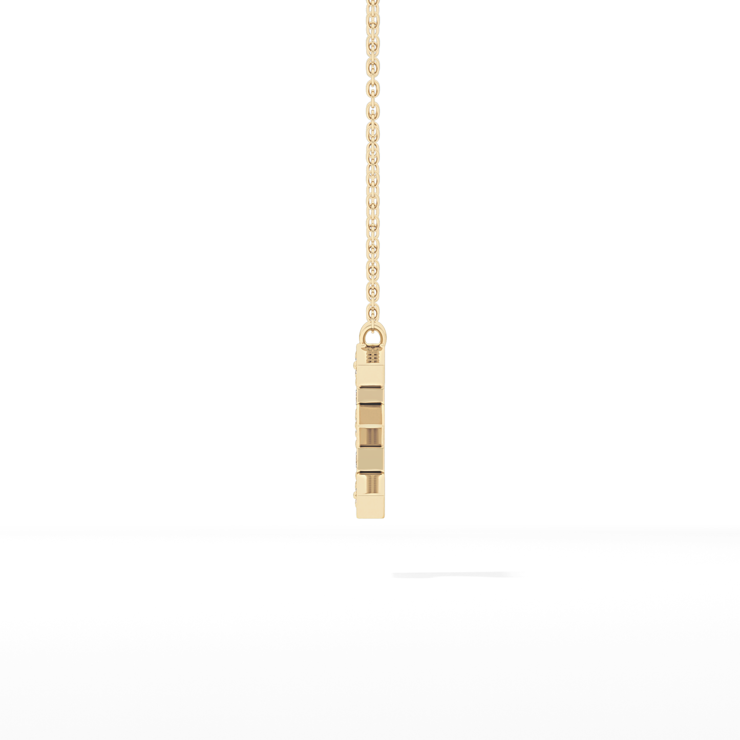 0.385 TCW Round Lab Grown Diamond E Initial Pendant Necklace