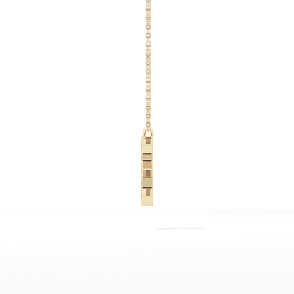 0.385 TCW Round Lab Grown Diamond E Initial Pendant Necklace