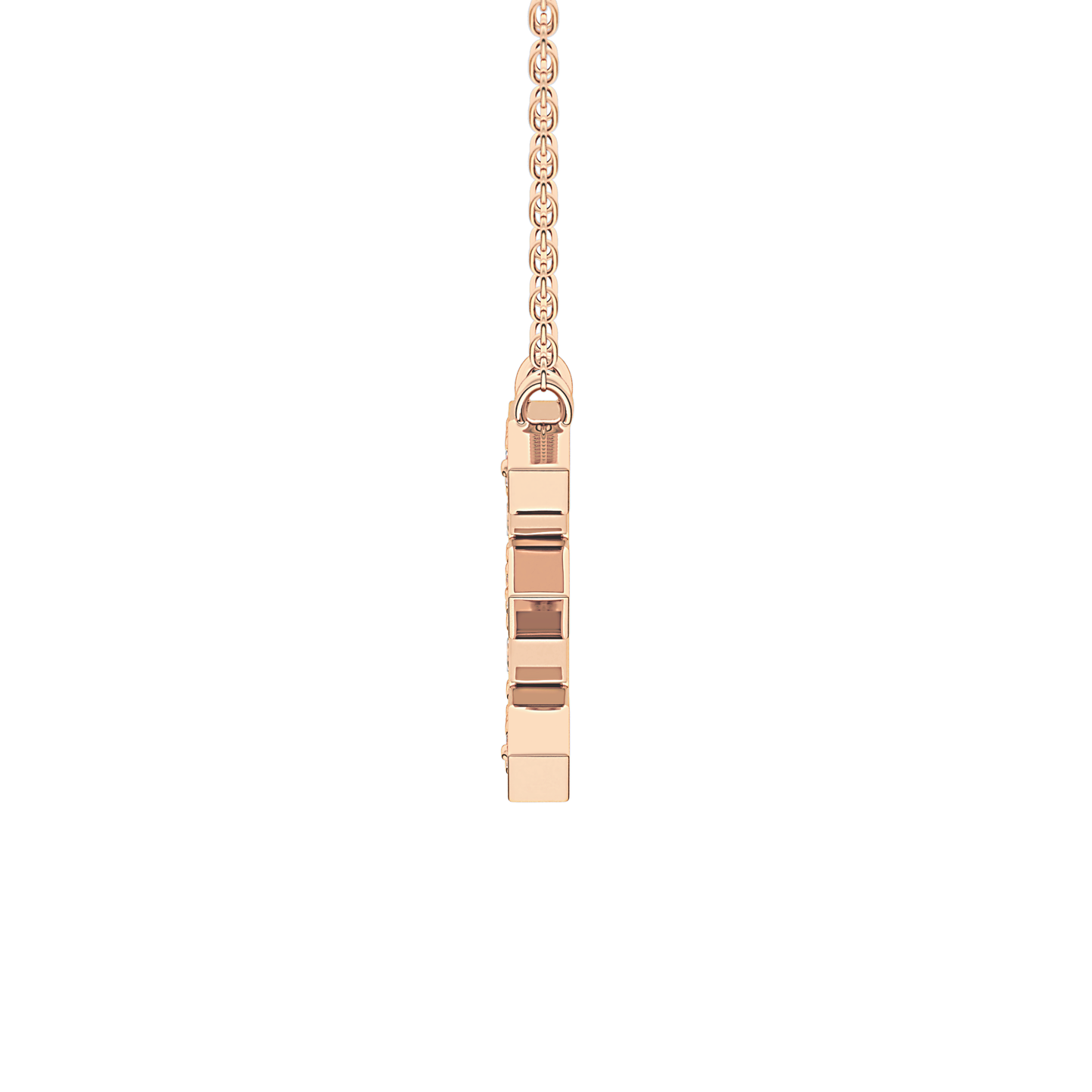0.385 TCW Round Lab Grown Diamond E Initial Pendant Necklace