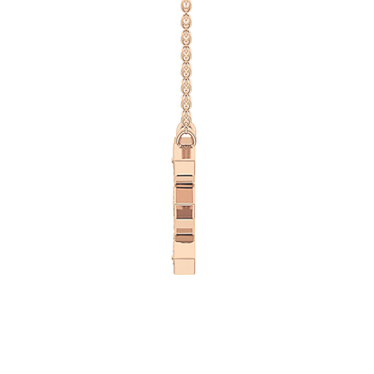 0.385 TCW Round Lab Grown Diamond E Initial Pendant Necklace