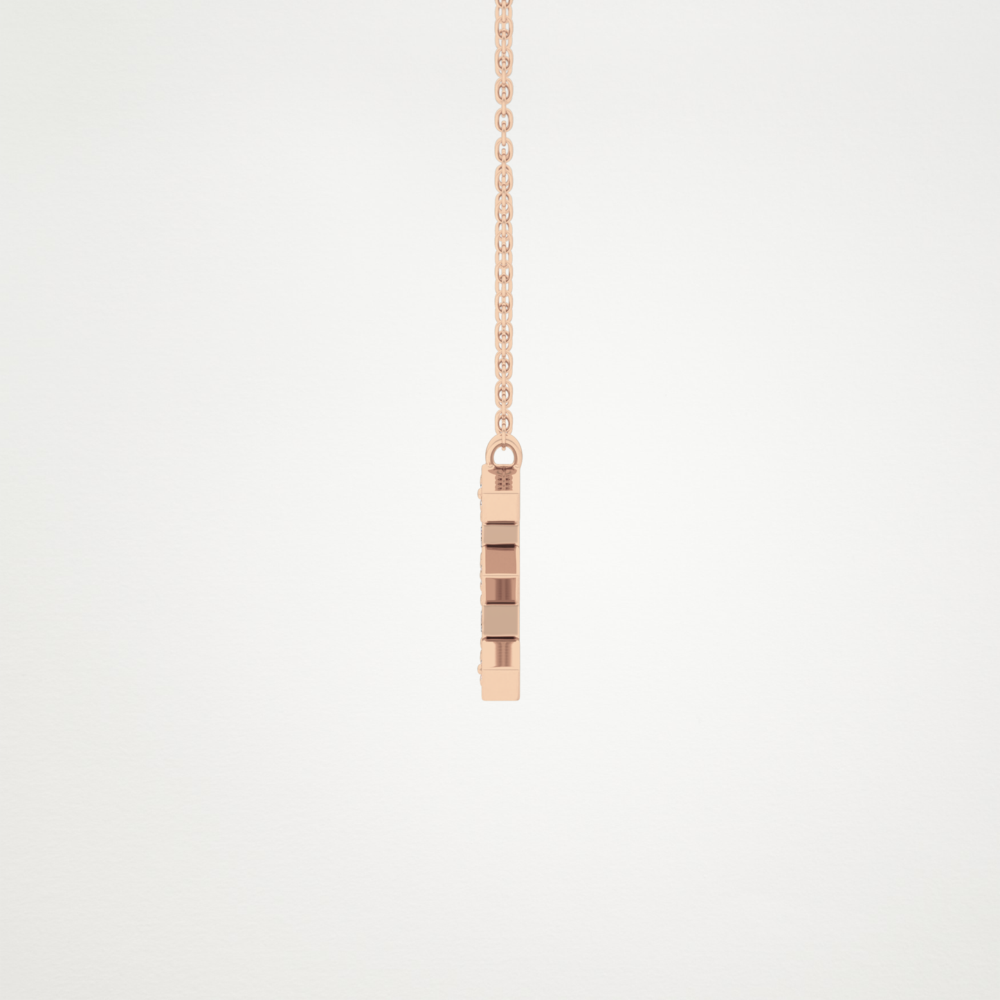 0.385 TCW Round Lab Grown Diamond E Initial Pendant Necklace