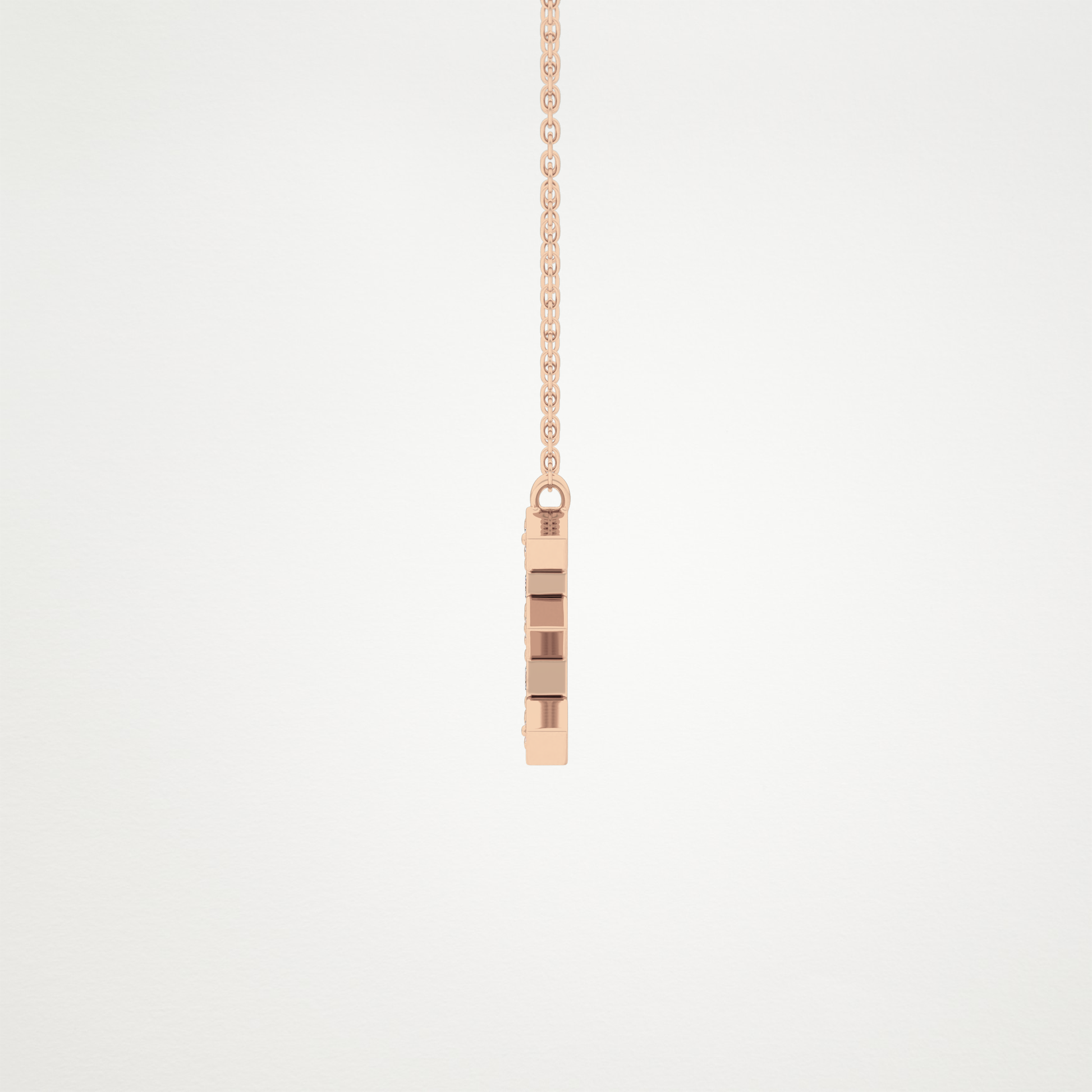 0.385 TCW Round Lab Grown Diamond E Initial Pendant Necklace