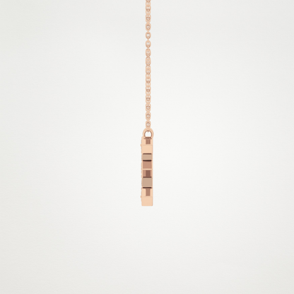 0.385 TCW Round Lab Grown Diamond E Initial Pendant Necklace