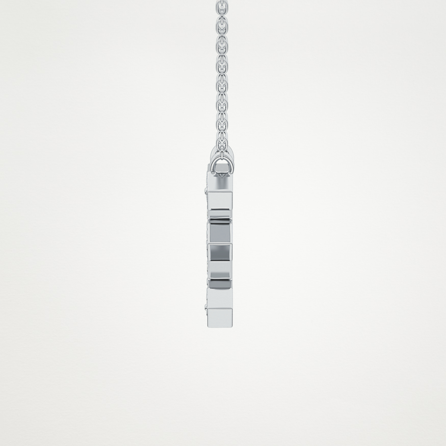 0.385 TCW Round Lab Grown Diamond E Initial Pendant Necklace