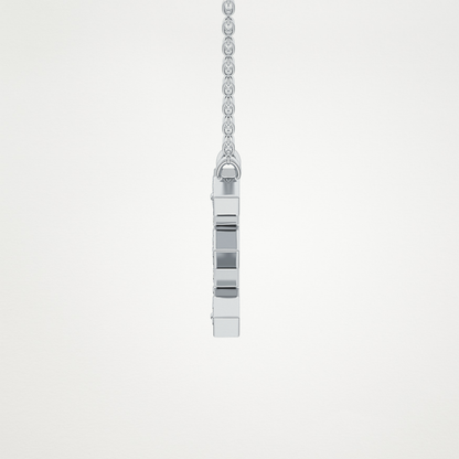 0.385 TCW Round Lab Grown Diamond E Initial Pendant Necklace
