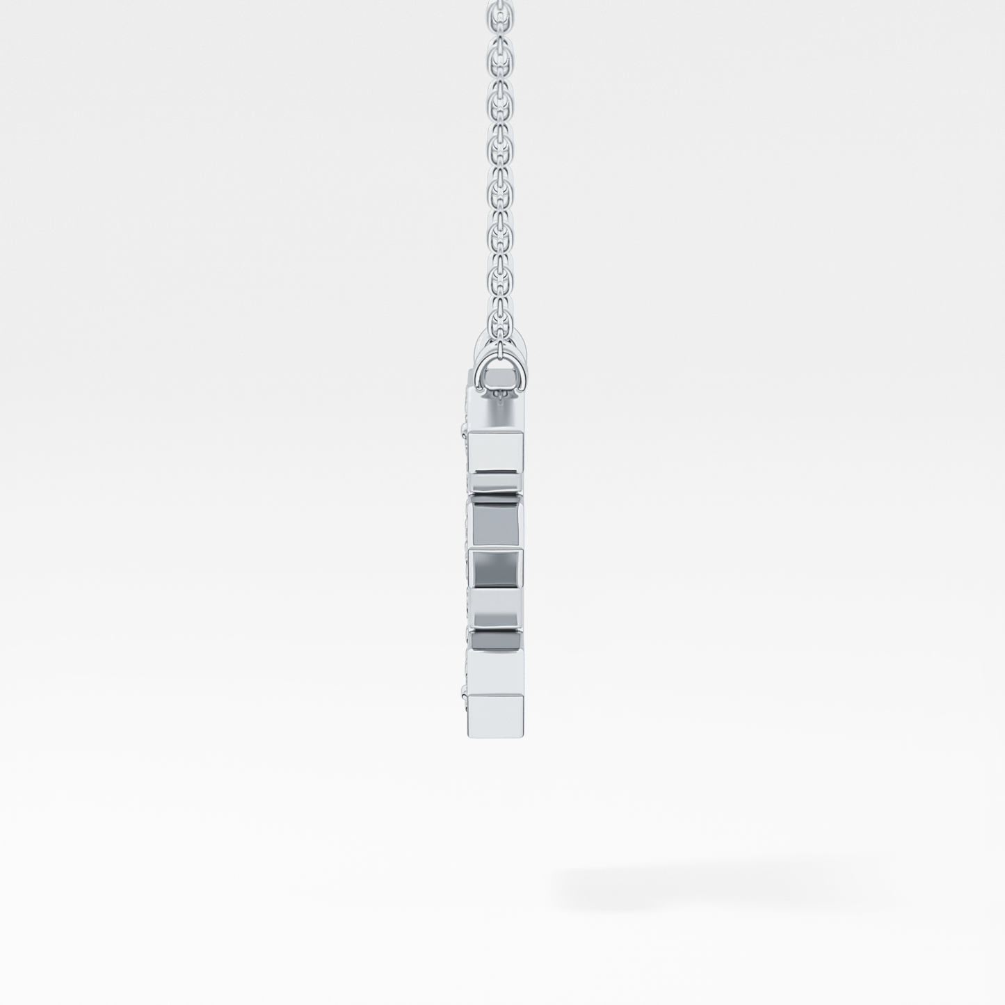 0.385 TCW Round Lab Grown Diamond E Initial Pendant Necklace
