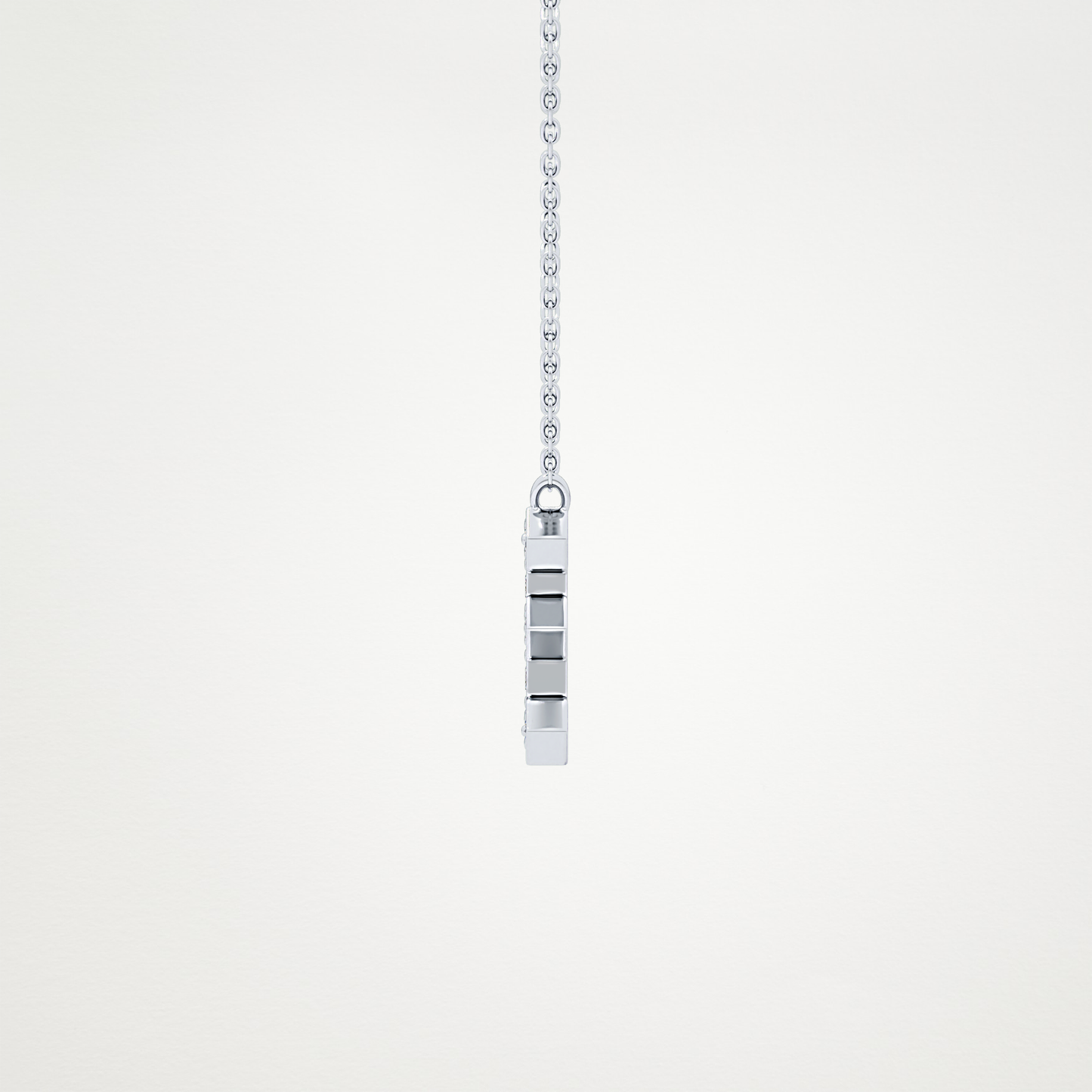 0.385 TCW Round Lab Grown Diamond E Initial Pendant Necklace